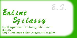 balint szilassy business card